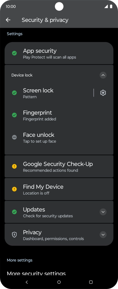 Press Screen lock and key in the additional phone lock code you created earlier. Press Screen lock and key in the additional phone lock code you created earlier.