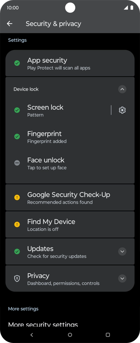 Press Screen lock and key in the additional phone lock code you created earlier. Press Screen lock and key in the additional phone lock code you created earlier.
