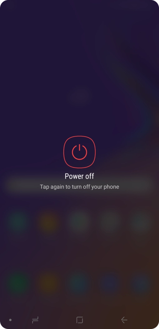 Press Power off. Press Power off.