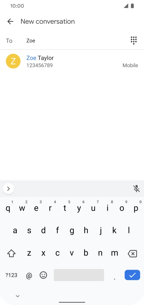 Press the required contact. Press the required contact.