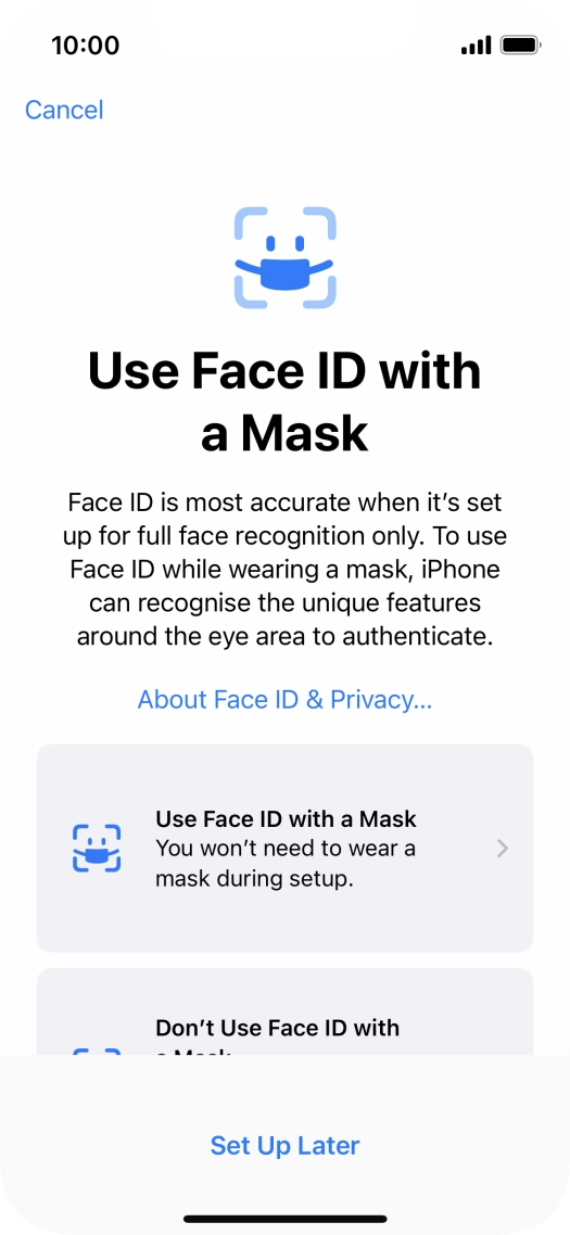 Press Set Up Later. Press Set Up Later.