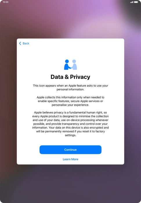 Press Continue. Press Continue.