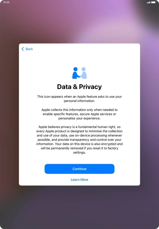 Press Continue. Press Continue.