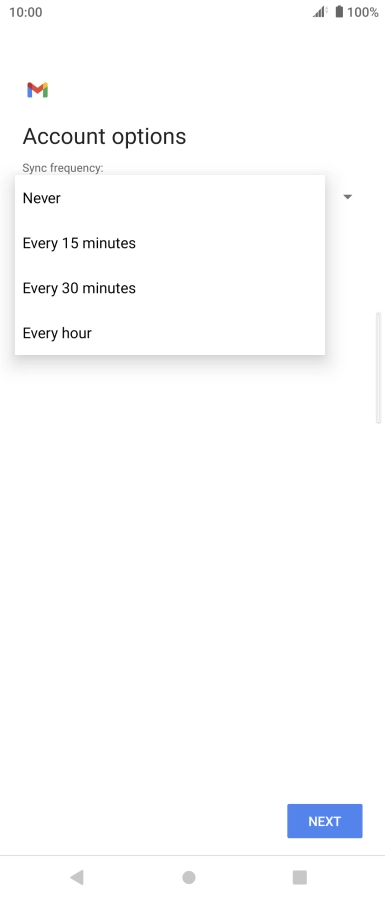 Press the required setting. Press the required setting.