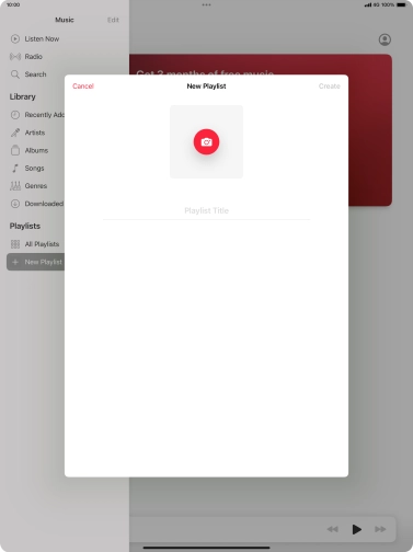 Press the text input field and key in a name for the playlist. Press the text input field and key in a name for the playlist.