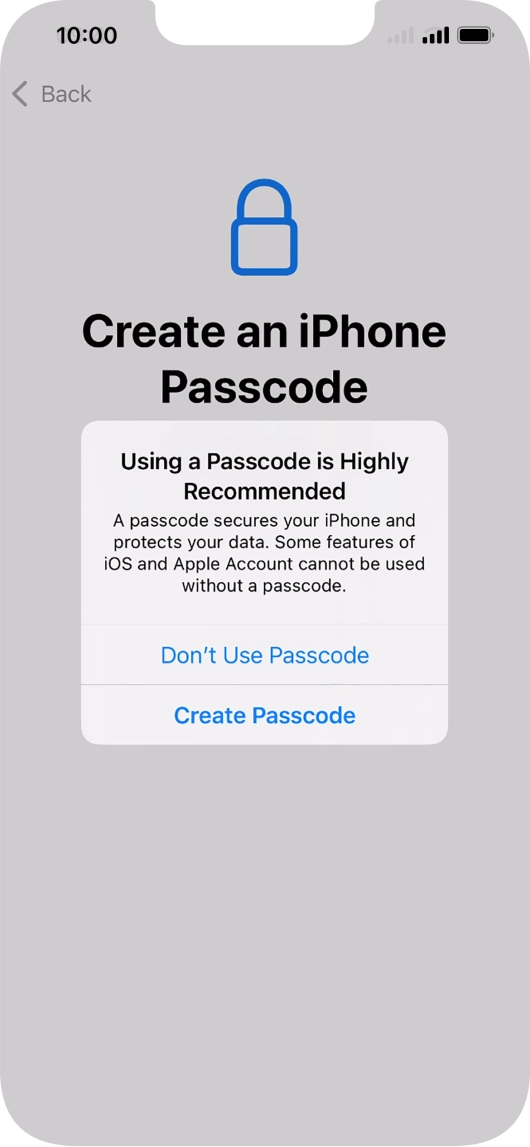 If you turn off the function, press Don't Use Passcode. If you turn off the function, press Don't Use Passcode.