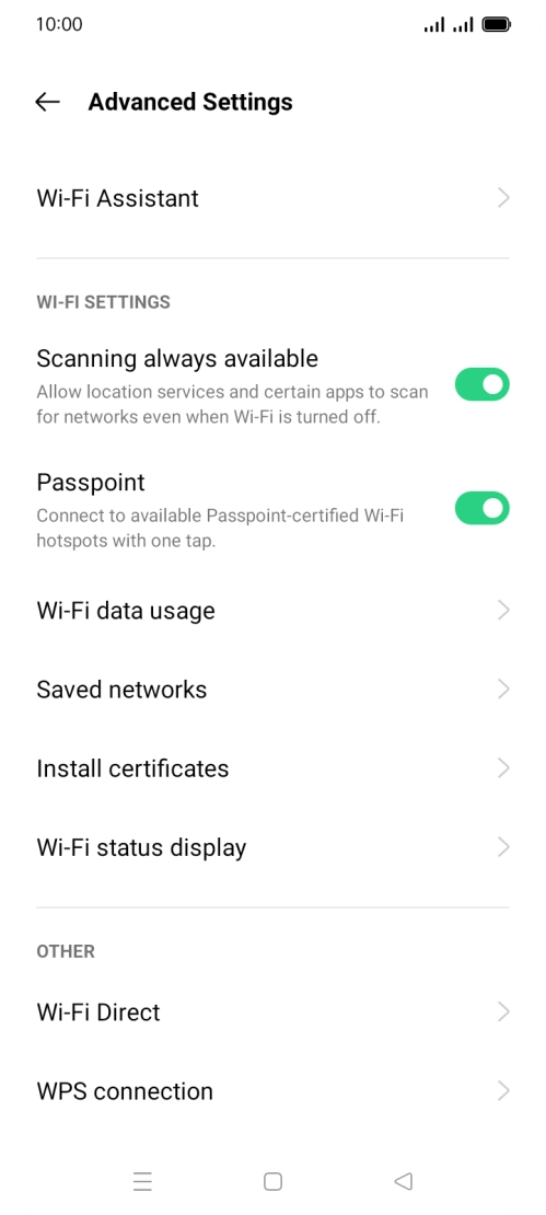 Press Wi-Fi Assistant. Press Wi-Fi Assistant.