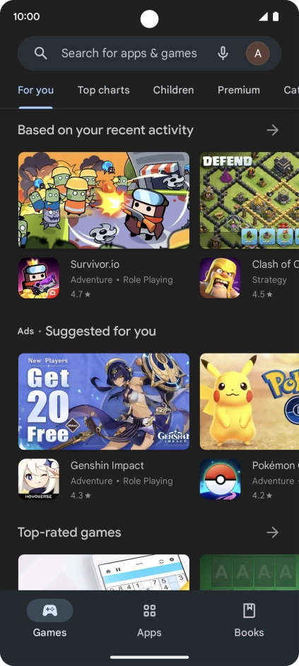 Press the profile icon. Press the profile icon.