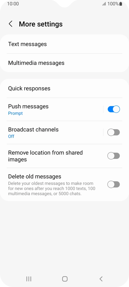 Press Text messages. Press Text messages.