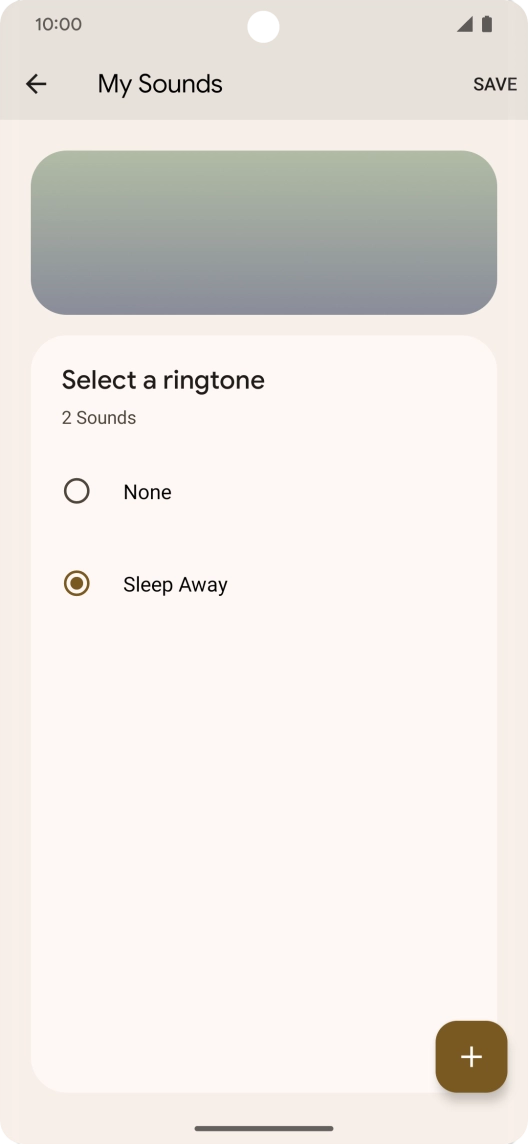 Once you've found a ring tone you like, press SAVE. Once you've found a ring tone you like, press SAVE.