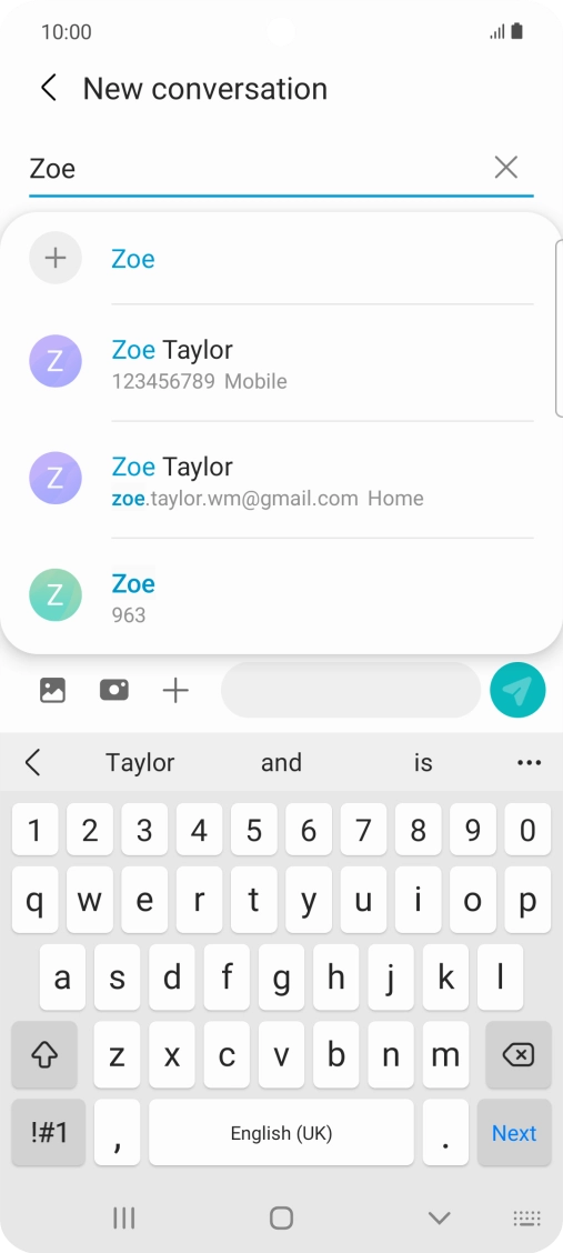 Press the required contact. Press the required contact.