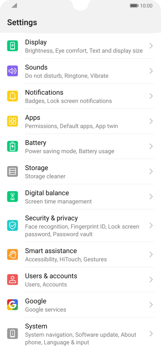 Press Users & accounts. Press Users & accounts.