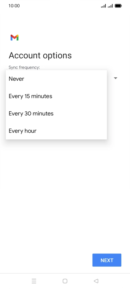 Press the required setting. Press the required setting.
