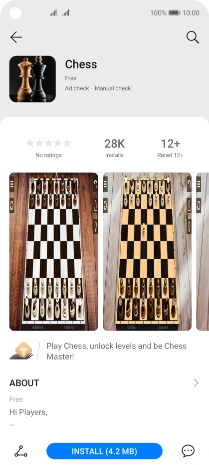 Press INSTALL and follow the instructions on the screen to install the app. Press INSTALL and follow the instructions on the screen to install the app.