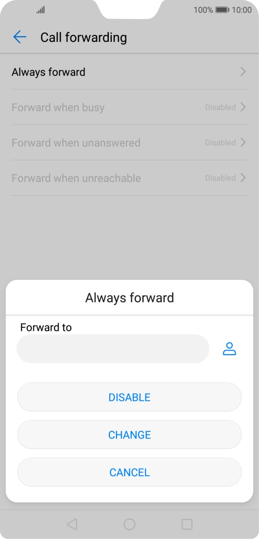 Press DISABLE. Press DISABLE.
