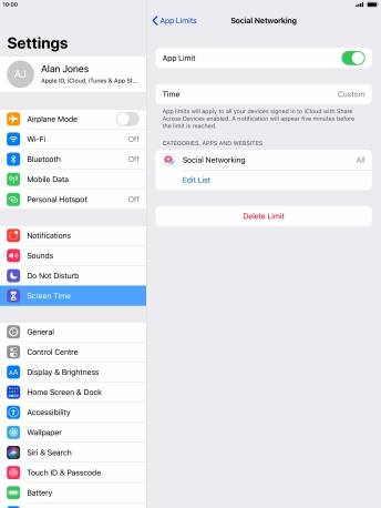 Press Delete Limit. Press Delete Limit.