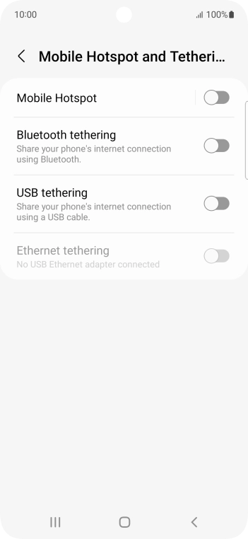 Press Mobile Hotspot. Press Mobile Hotspot.