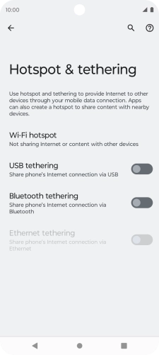 Press Wi-Fi hotspot. Press Wi-Fi hotspot.