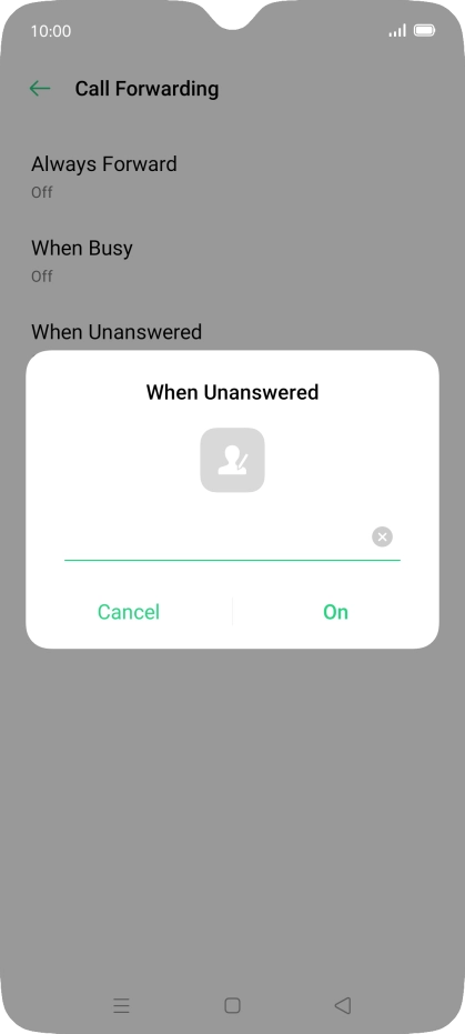 Key in +447953222222 and press On. Key in +447953222222 and press On.