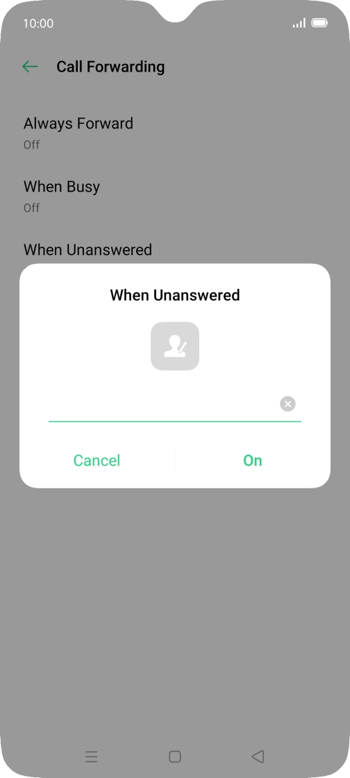 Key in +447953222222 and press On. Key in +447953222222 and press On.