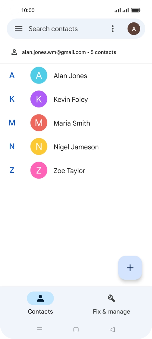 Press the new contact icon. Press the new contact icon.