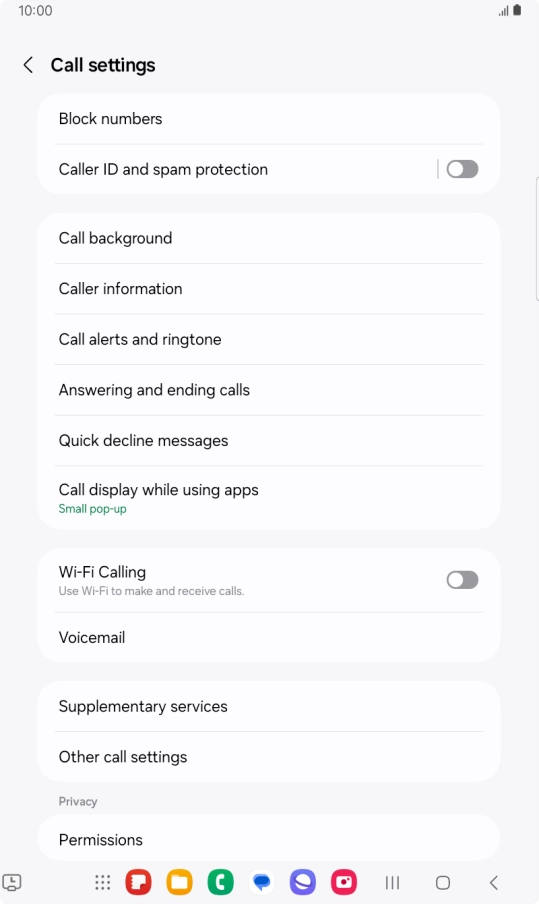 Press Supplementary services. Press Supplementary services.