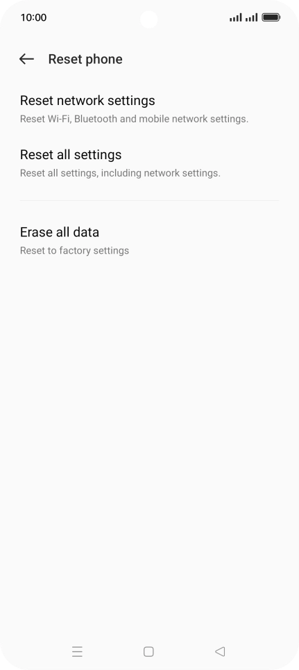 Press Erase all data. Press Erase all data.