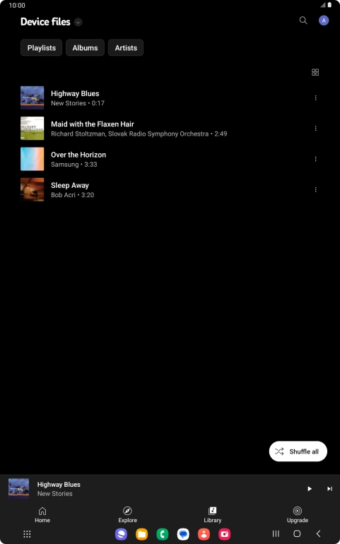 Press the required audio file. Press the required audio file.