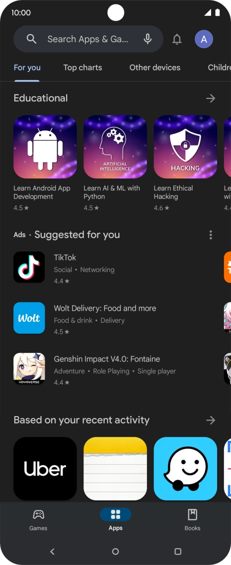 Press the profile icon. Press the profile icon.