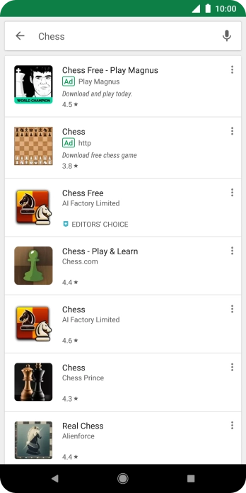 Press the required app. Press the required app.