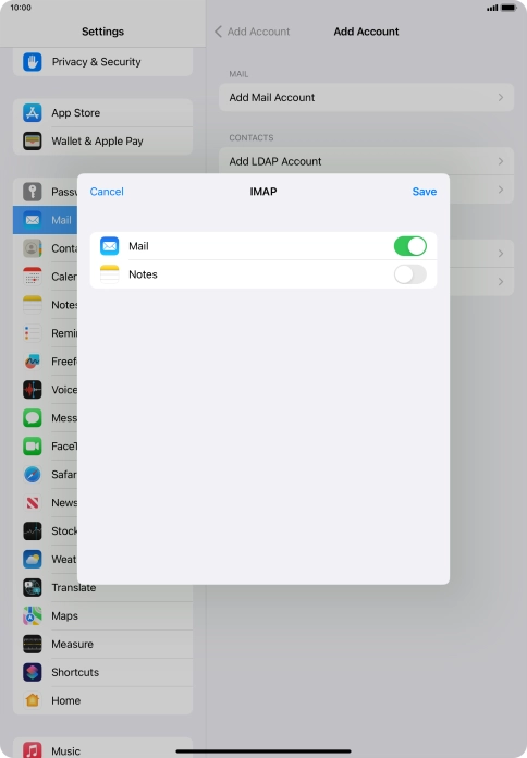Press Save. Your email account has now been set up. To select more settings for incoming and outgoing server, proceed with the following steps. Press Save. Your email account has now been set up. To select more settings for incoming and outgoing server, proceed with the following steps.