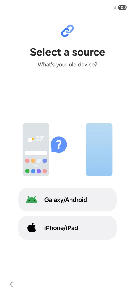 Press the required setting and follow the instructions on the screen to transfer the content from another phone. Press the required setting and follow the instructions on the screen to transfer the content from another phone.