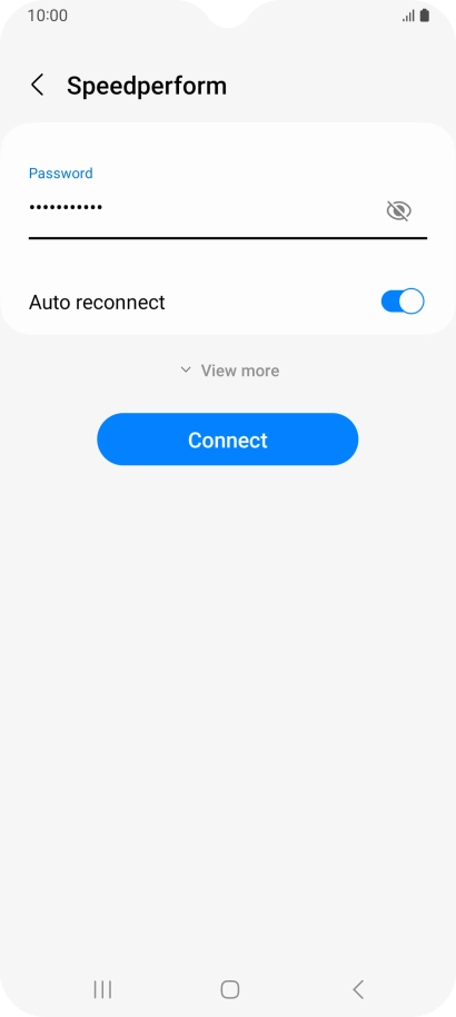 Key in the password for the Wi-Fi network and press Connect. Key in the password for the Wi-Fi network and press Connect.