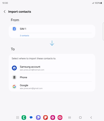 Press the required Google account. Press the required Google account.