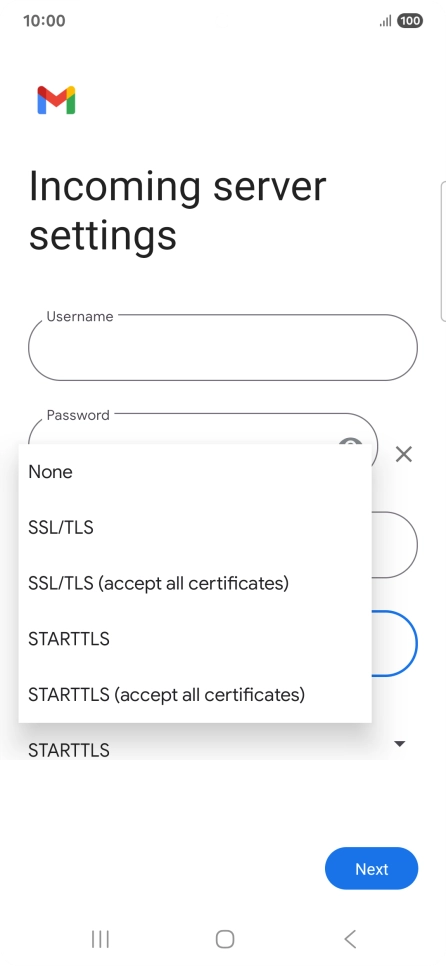 Press SSL/TLS. Press SSL/TLS.