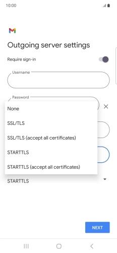 Press SSL/TLS. Press SSL/TLS.