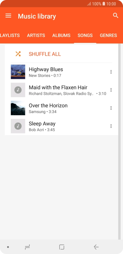 Press the required audio file. Press the required audio file.