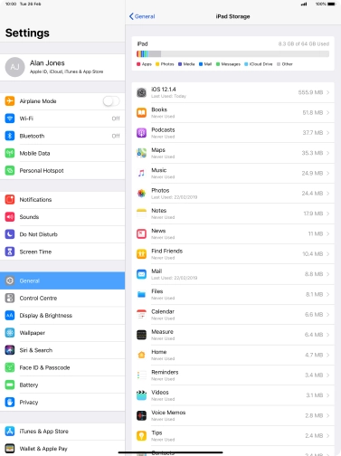 Press the required app. Press the required app.
