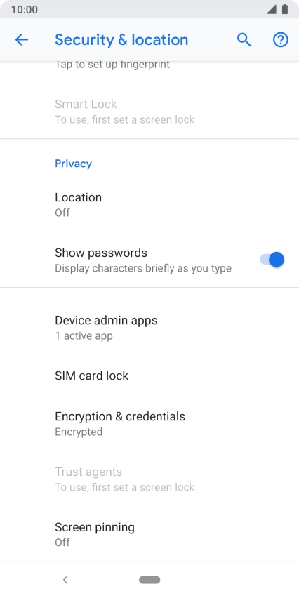 Press SIM card lock. Press SIM card lock.