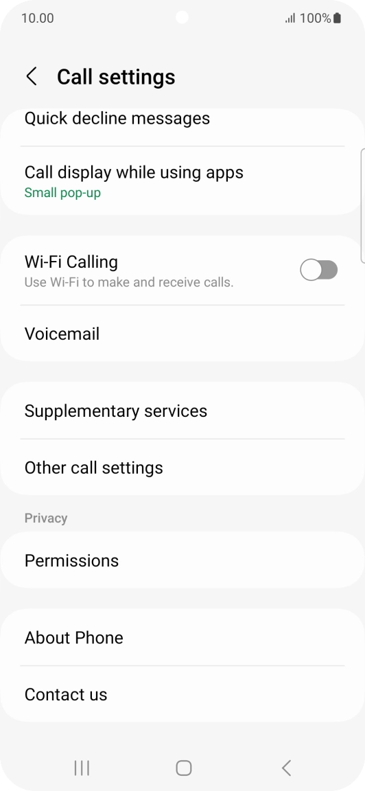 Press Supplementary services. Press Supplementary services.