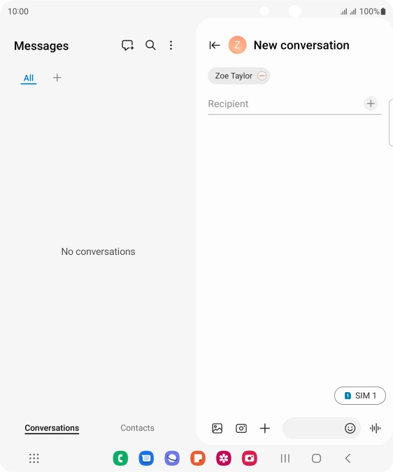 Press the SIM icon to select the required SIM. Press the SIM icon to select the required SIM.