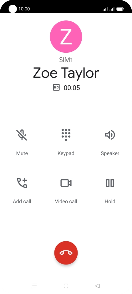 Press the end call icon. Press the end call icon.