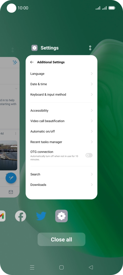 To end one running application, slide your finger upwards on the required application. To end one running application, slide your finger upwards on the required application.