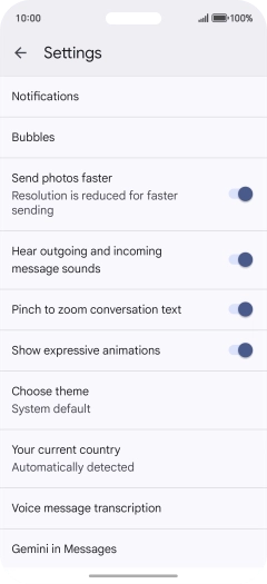 Press Gemini in Messages. Press Gemini in Messages.