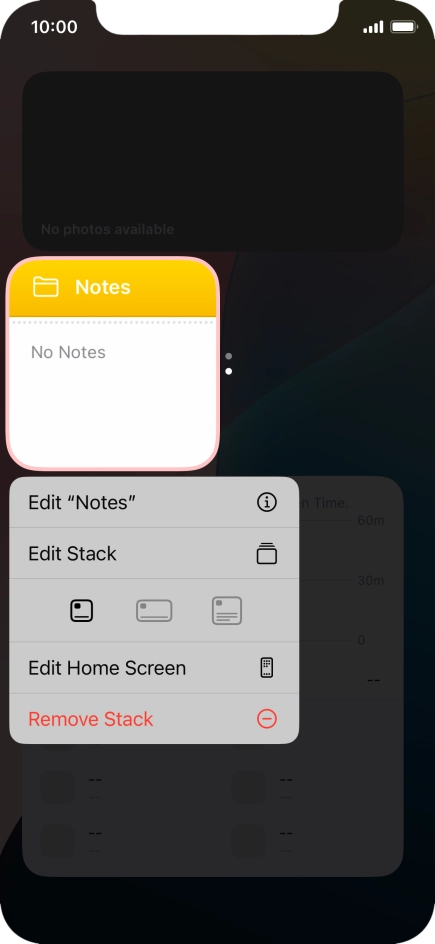 Press Edit Stack. Press Edit Stack.