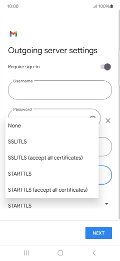 Press SSL/TLS. Press SSL/TLS.