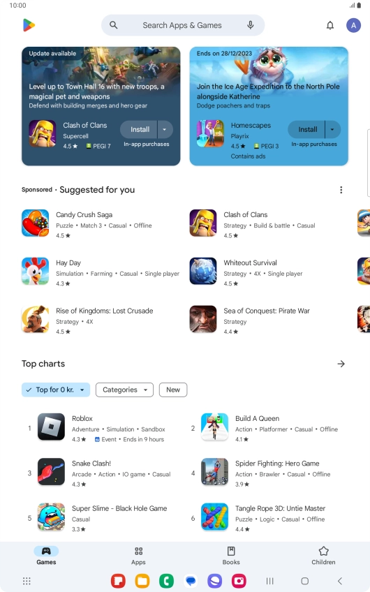 Press the search field. Press the search field.