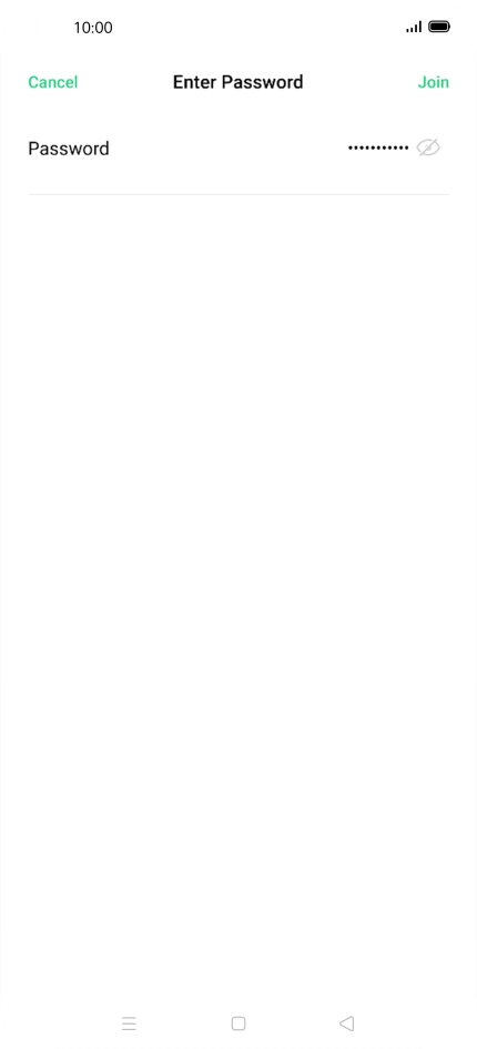 Key in the password for the Wi-Fi network and press Join. Key in the password for the Wi-Fi network and press Join.