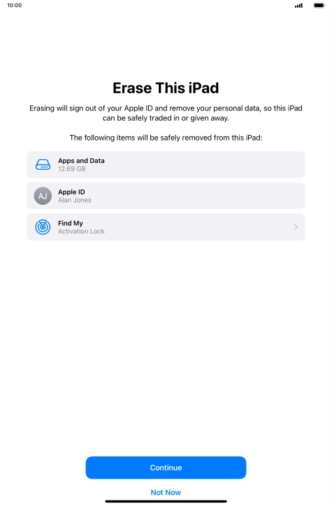 Press Continue. Press Continue.