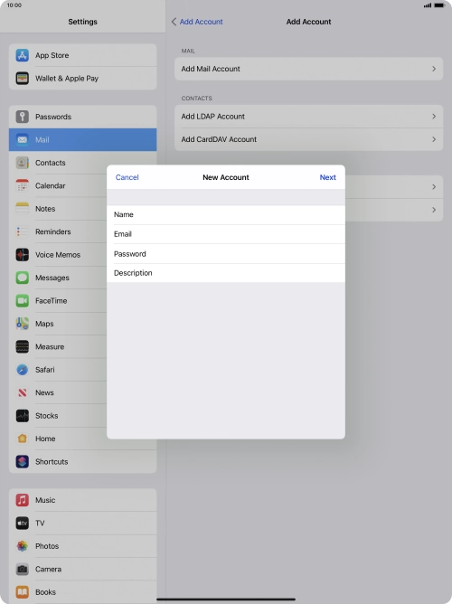 Press Description and key in the required name. Press Description and key in the required name.